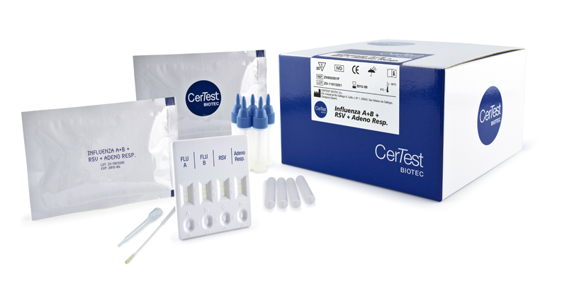 Influenza A + Influenza B + RSV + Adenovirus Resp. - Certest Influenza A + Influenza B + RSV + Adenovirus Resp. - Certest