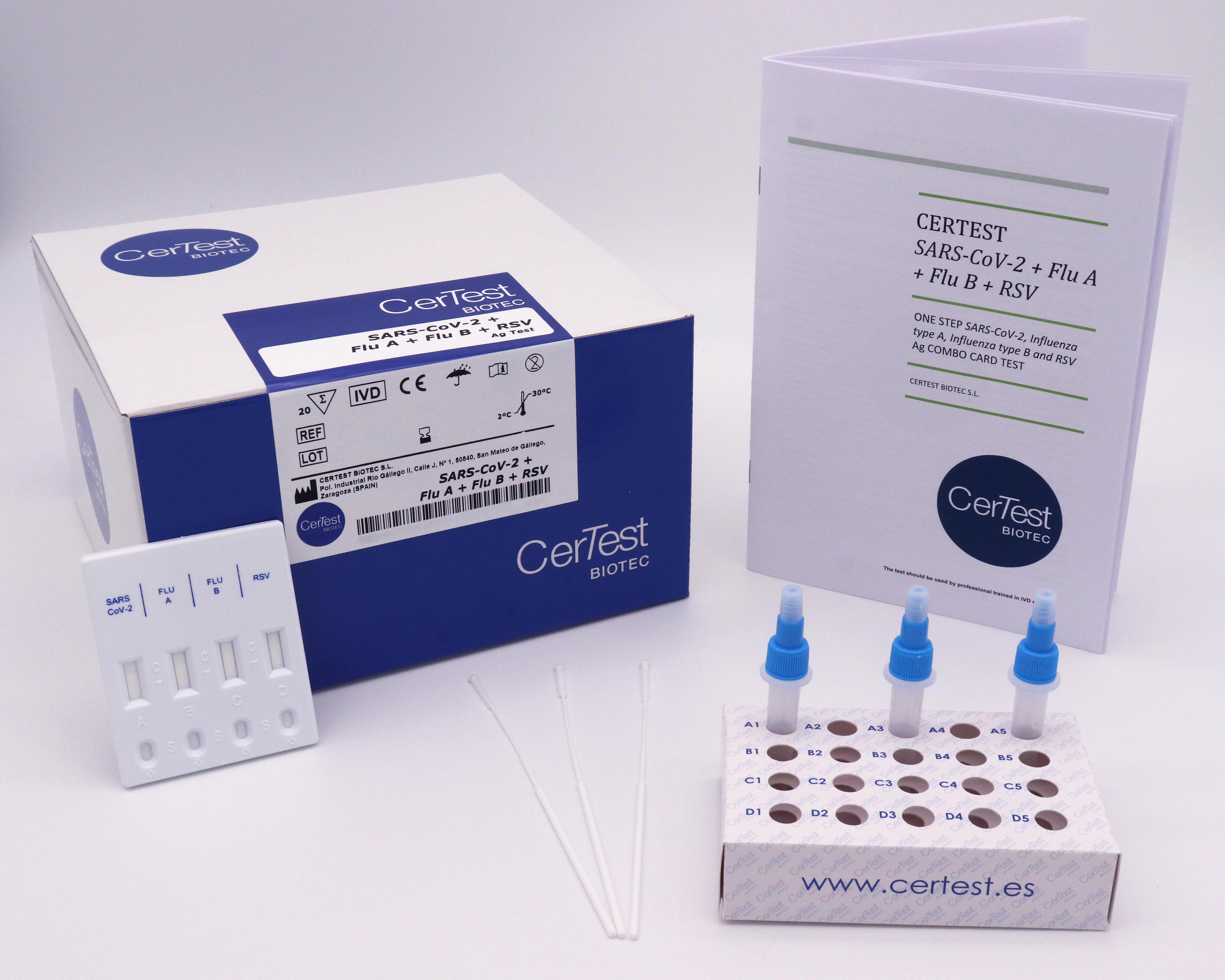 SARS-CoV-2 + Flu A + Flu B + RSV - Certest Biotec - Raw Materials, Diagnostics